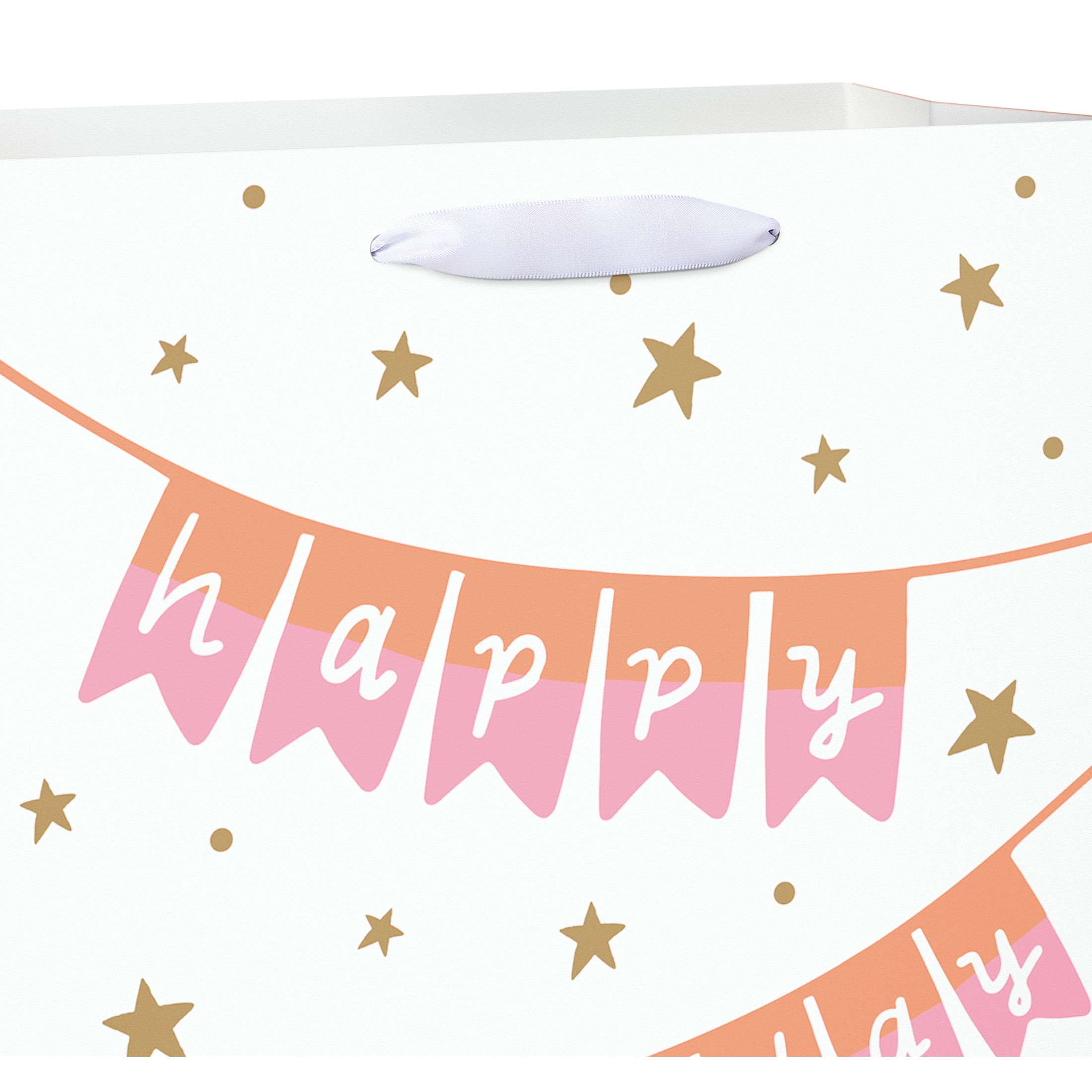 American Greetings 12.75 in. Large White Birthday Gift Bag for Her, Banner (1-Count)