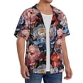 thumbnail image 2 of Goofa Rose Flowers Printed Men's Casual Short-sleeved Shirt,Lightweight Breathable Button-down,Summer Casual men's top,Versatile Fashion shirt-4X-Large, 2 of 7