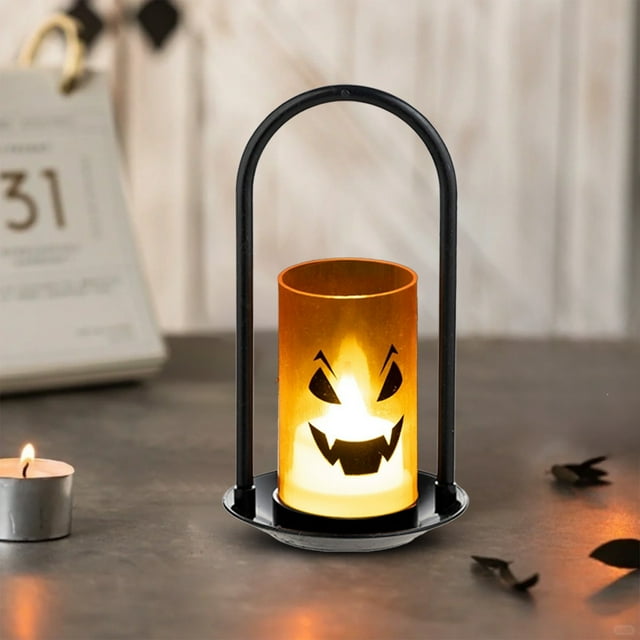 XYAIYT Flameless LED Candle with Flickering Amber Light Battery Operated Halloween Decor Prop for Party Scene Tabletop or Shelf Display Indoor Safe Gift Option