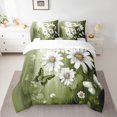 thumbnail image 2 of Homewish Modern Oil Painting 7-Piece Twin Bedding Sets,Kawaii Daisy Butterflies Bedding Comforter Set,Green White Sheet Sets For Girl Teens,Breathable Home Decor Reversible, 2 of 8