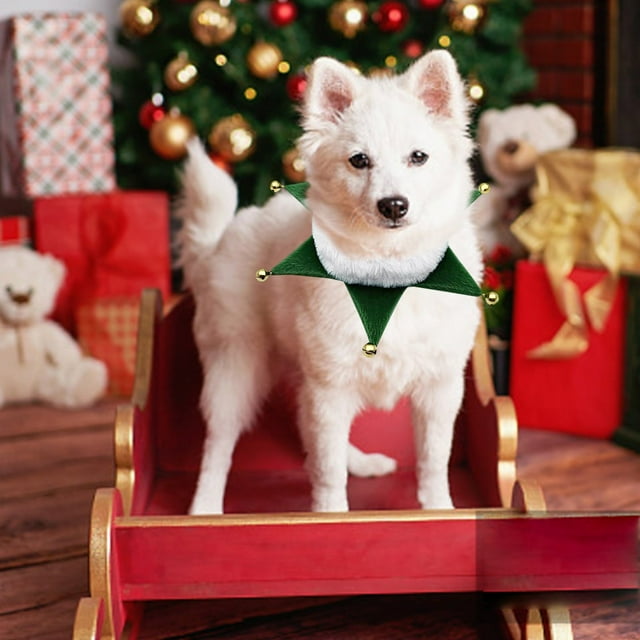 Festive Holiday Pet Neck Scarf Dress Up Accessory for Cats and Dogs with Adjustable Collar Design