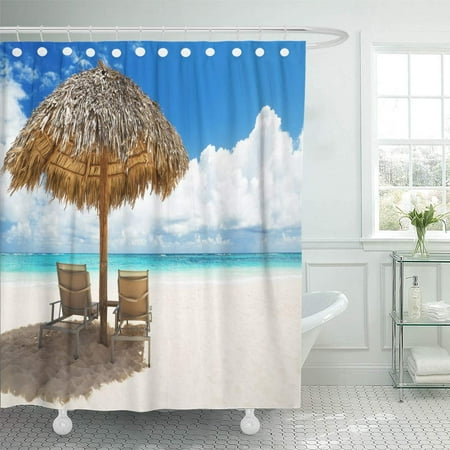 Yusdecor Beach Chairs Umbrella And Beautiful Sand In Punta Cana Bathroom Decor Bath Shower Curtain 60x72 Inch Walmart Canada