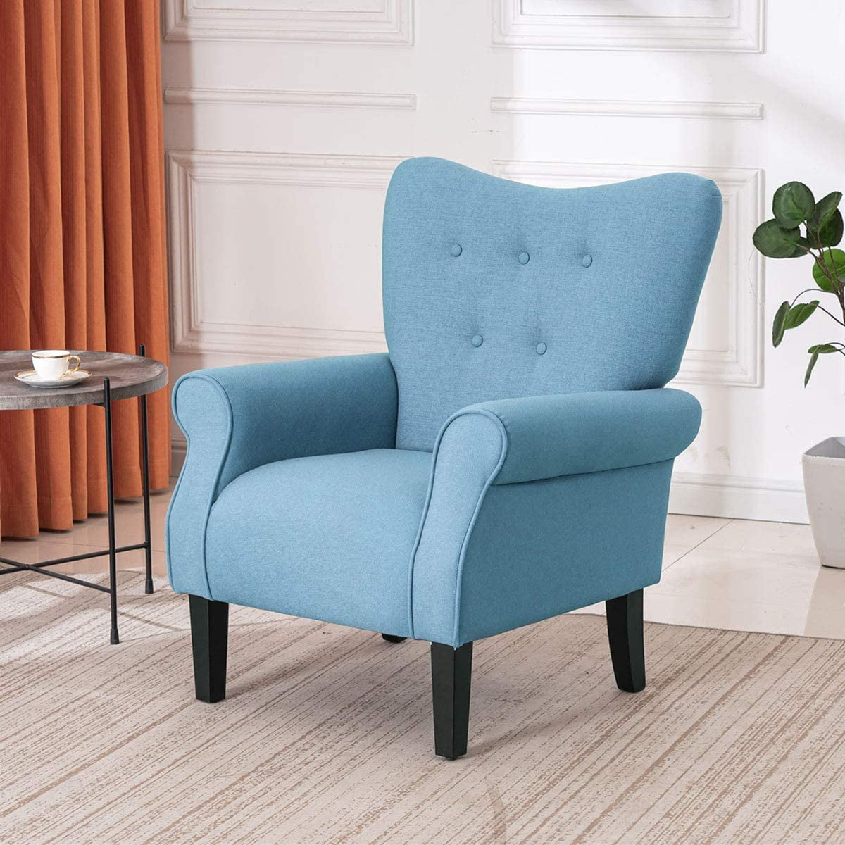 Peacock blue accent chair hot sale