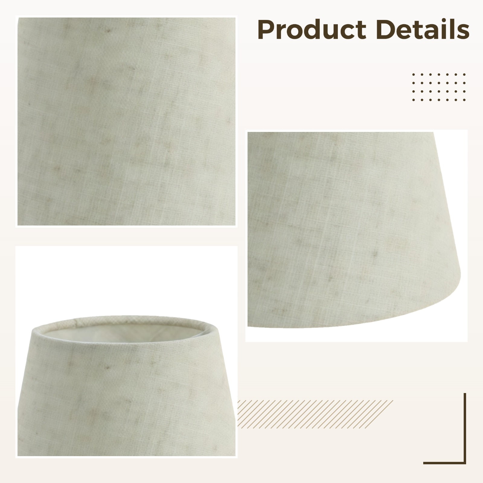 6 Pcs of Small Lamp Shades Clip On Bulb, Linen Fabric Tapered Lamp Shades for Small Lamps, Clip-On Light Covers for Chandeliers Wall Lamps Table Lamps, Natural Texture