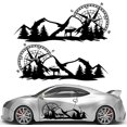 thumbnail image 1 of 2PCS Car Decals, Compass with Mountain Car Body Stickers for Men, Waterproof Vinyl Hood Decal Auto Graphics Body Side Truck Decals, 1 of 5
