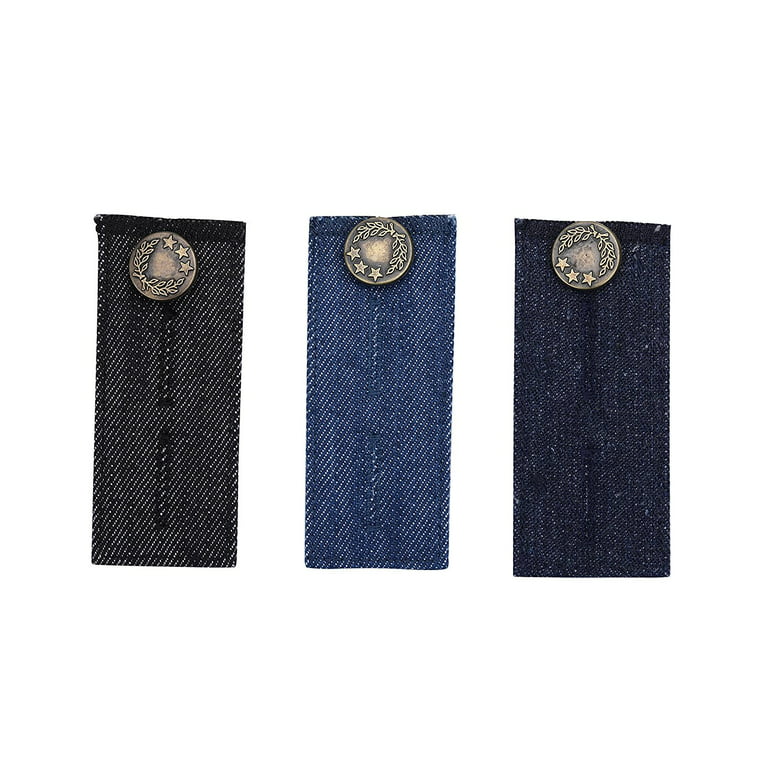 3 Pcs Denim Waist Extender with Metal Button, Extenders for Jeans, Jeans Button Extender for Men and Women, Size: Universal, Blue
