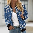 thumbnail image 4 of Jackets For Women Floral Printed Fashion Casual Zip Top Jacket Long Sleeve less Casual Jacket Loose Slim Fit Ladies Jackets Summer Jacket Daily Jackets Lightweight Bomber Jacket, 4 of 5
