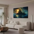 thumbnail image 3 of Un misterioso castillo se encuentra en una enorme isla rocosa, póster de lienzo, decoración de dormitorio, paisaje deportivo, decoración de oficina, regalo, estilo marco, 20 x 30 cm, 3 of 8