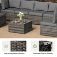 thumbnail image 5 of LAUSAINT HOME 7 Pieces Outdoor Furniture Set, Patio Sectional Conversation Set with 6 Chairs and 1 Coffee Table, Gray Cushions, 5 of 10