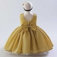 thumbnail image 5 of JUoaLXG Baby Girls Casual Dresses Summer Kids Floral Pageant Party Child Gown Princess Dress Outwear,Yellow,6-12 Months, 5 of 7