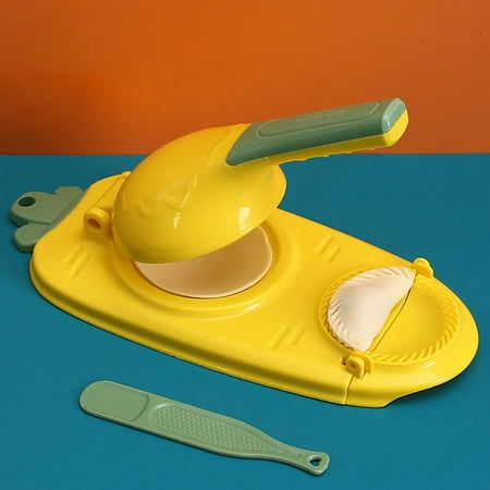 

Yannee 2 in 1 Manual Dumpling Maker Dumpling Skin Press Dough Presser Mold with Spoon Yellow 1 Pcs