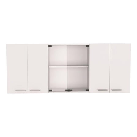 Pemberly Row Wall Cabinet with Four Doors White Engineered Wood