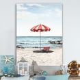 thumbnail image 2 of Designart "Beach Umbrella Coastal Red painting II" Nautical & Beach Metal Wall Decor, 2 of 5