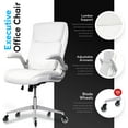 thumbnail image 4 of Oline ErgoAce Ergonomic Executive Office Chair, Rolling Home Desk PU Leather Gaming Computer Chair with Adjustable Armrests, Lumbar Support, Blade Wheels (White), 4 of 7