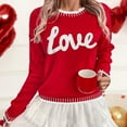 thumbnail image 6 of Erwazi Women Valentine's Day Love Letter Sweaters Oversize Pullover Valentine Crew Neck Outfits Tops, 6 of 8
