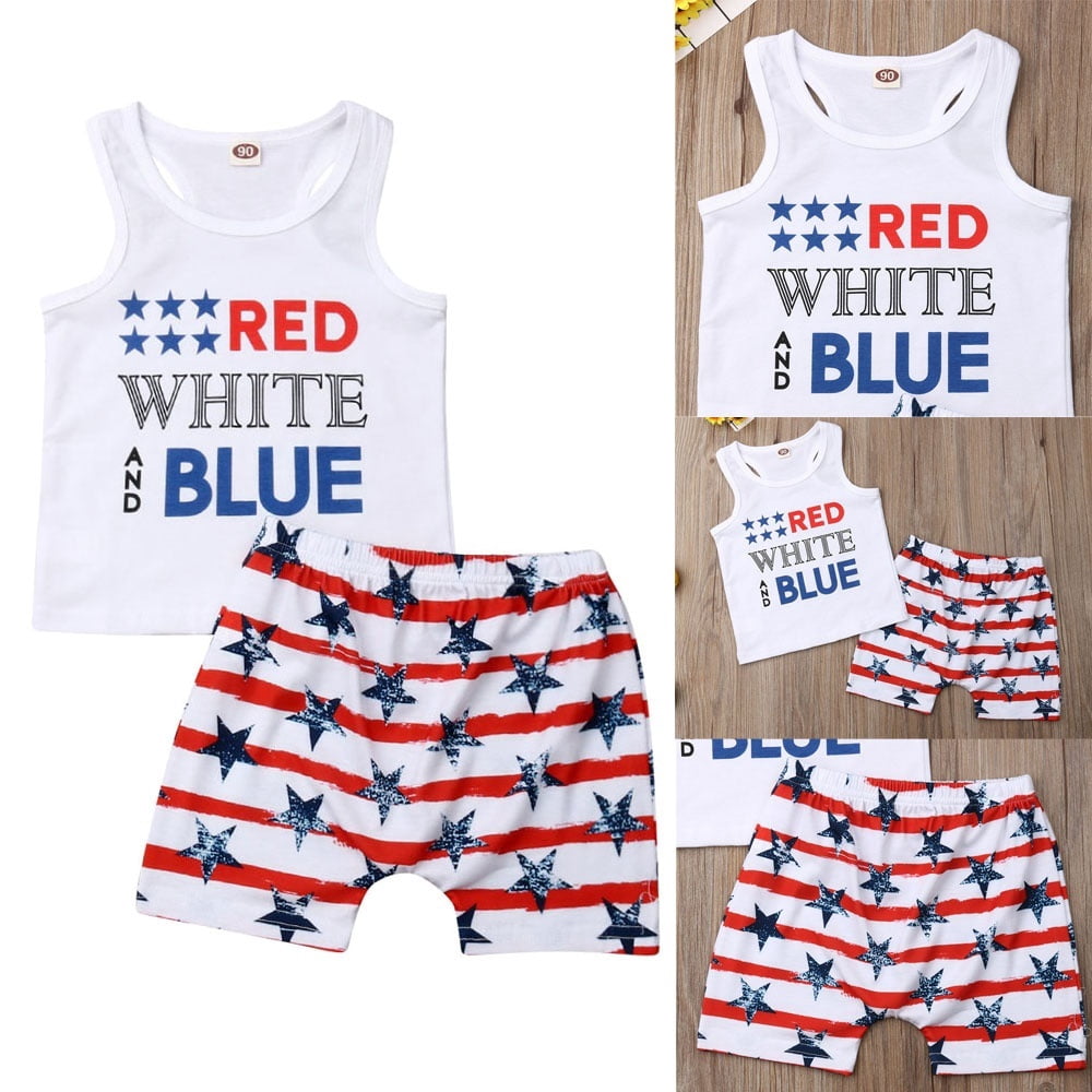 baby boy red white and blue outfit