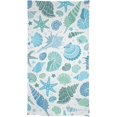 thumbnail image 5 of Blue Seashells Table Cloth, Summer Ocean Colorful Seashells Shellfish Bubbles Tablecloth for Dining Room Party Banquet, Rectangle(60x102in), 5 of 6