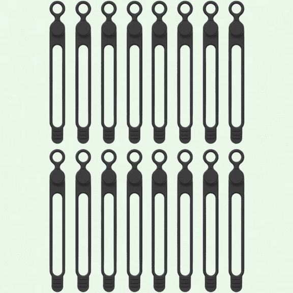 16Pcs Silicone Cable Straps, Reusable Fastening Cable Ties for Earphone, Phone Charger, Mouse, Audio, Computer