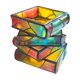 thumbnail image 1 of Maceta decorativa con forma de libro, ideal para lectores. 4 niveles, 1 of 8