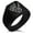 Black, variant on Stainless Steel Ferocious Bear Claw Needle Stripe Pattern Biker Style Polished Ring