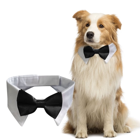 Pet Collars Product Title Adjustable Dog Neck Tie for Small Medium Large Dogs - Black Wedding Formal Bow Tie Collar Accessory for