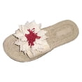 thumbnail image 6 of Dakaela Flower Flat Sandals for Women Comfortable Summer Beach Walking Slippers Arch Support Open Toe Casual Slip on Slides Beige 6.5, 6 of 7