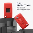 thumbnail image 2 of CHAO Accesorio para llave de coche compatible con llave de coche Peugeot Citroen, funda de silicona suave roja de 2 botones para llave de coche, 2 of 5