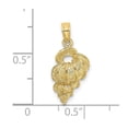 thumbnail image 3 of Auriga Fine Jewelry 10K Yellow Gold 2- D Precious Wentletrap Shell Charm for Women (L- 15.5 mm, W- 9.6 mm), 3 of 6