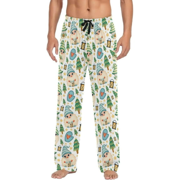 GZHJMY Christmas Pajama Pants for Men, Lounge Pants Lightweight Men Pajama Bottoms with Drawstring Pockets, Christmas New Year Birthday Gifts, Large