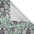 thumbnail image 5 of Ambesonne Floral Grommet Curtain, Hand Drawn Orchid Doodle, 50" x 84", Mint Green Navy Blue, 5 of 6