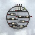 thumbnail image 1 of 60cm/23.6" Round Wine Hanging Display Rack, Wall Mounted Wine Rack, Wall Mounted Circular Display Shelf, with Glass Holder Floating Red Wine Bottle Organizer (Black, 80cm), 1 of 8