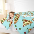 thumbnail image 4 of Homewish Pepperoni Pizza 3-Piece Full Size Comforter Sets for Kids Children Teens,Funny Fast Food Bedding Comforter Set,Sausage Cheese Lightweight Bedding Sets,Watercolor Lightweight Bedding Sets, 4 of 8