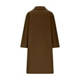 thumbnail image 5 of Hueook Winter Coat Women's Solid Color Long Sleeved Lapel with Lining and Pockets Coat Brown M, 5 of 9