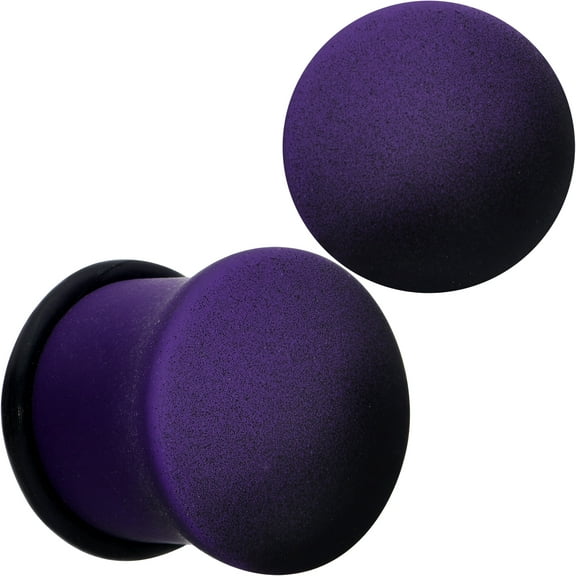 Body Candy 7/16" 2Pc Ear Plugs Black Purple Ombre Matte Acrylic Single Flare Ear Plug Gauges Set of 2