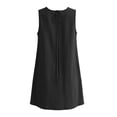 thumbnail image 7 of Bxsruta Women Sleeveless Ruffle Trim Mini Dress Crewneck Casual Tunic Sundress with Pockets Linen Blend Breathable Summer, 7 of 7
