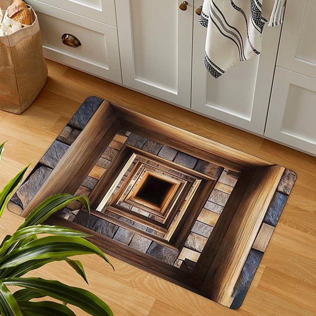 Uklsqma 23.62X15.75 Inch Multicolor Polyester Entrance Door Mat | Nonslip Absorbent Floor Rug | Stereoscopic Visual Effect | Dirt Proof Bathroom Kitchen Mat | Holiday Decorative Welcome Rug