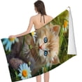 thumbnail image 2 of PHYHOO Small Cute Cat Printed Microfiber Sand Free Pool Towel Lightweight Oversized Quick Dry Absorbent Compact Travel Must Have for The Swimming Summer Cruise Ship Essentials 30x60in, 2 of 8