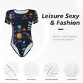 thumbnail image 6 of The Xecao Solar System Women's Crew Neck Body Suit, a short-sleeved bodysuit and basic swimsuit, both comfort and style for dating and daily life, 6 of 9