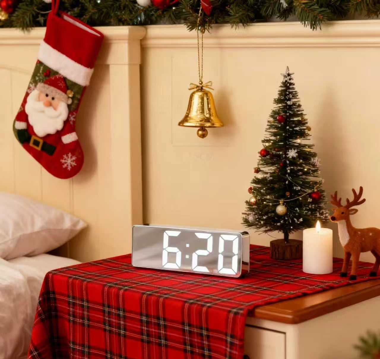 YYX Ornament Digital Alarm Clock - 6.29 Inch RGB LED Display, with Auto DST, Snooze, Calendar, Volume & Brightness Adjustment, Ideal Gift for Kids' Bedrooms