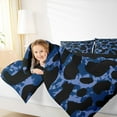 thumbnail image 4 of jejeloiu Rustic Leopard Hide Bedding Comforter Set,Jungle Animal Cheetah Twin Comforter Sets,Deepblue Black Bedding Set For Adult,Super Cozy Room Decor Reversible,2-Piece, 4 of 8