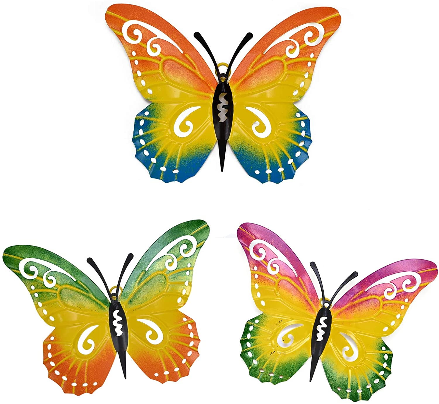 Metal Butterfly Wall Decor, 3 Pack Metal Wall Art Butterfly Decorations