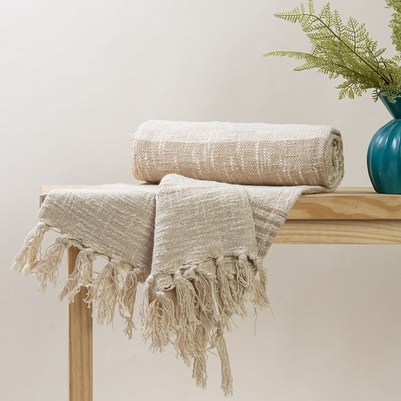 DMAASA 100% Hand woven Cotton Throw, Turkish Blanket , Pure Cotton Handmade Throw, Couch Coverlet, Summer Light Weight Throw, Bedding Gift