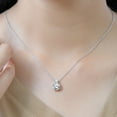 thumbnail image 4 of JeenMata 2 Carat April Birthstone Necklace - Dangling Round Cut Necklace Pendant in White Gold Plating for Women, 4 of 6
