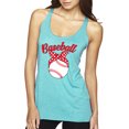 thumbnail image 1 of Wild Bobby, Cute Baseball Mom Ribbon Gift, Mother's Day, Women Tri-Blend Racerback Tank Top, Tahiti Blue, X-Large, 1 of 3