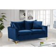 thumbnail image 6 of Home Square 2-Piece Furniture Set with Velvet Loveseat and Sofa in Navy, 6 of 11