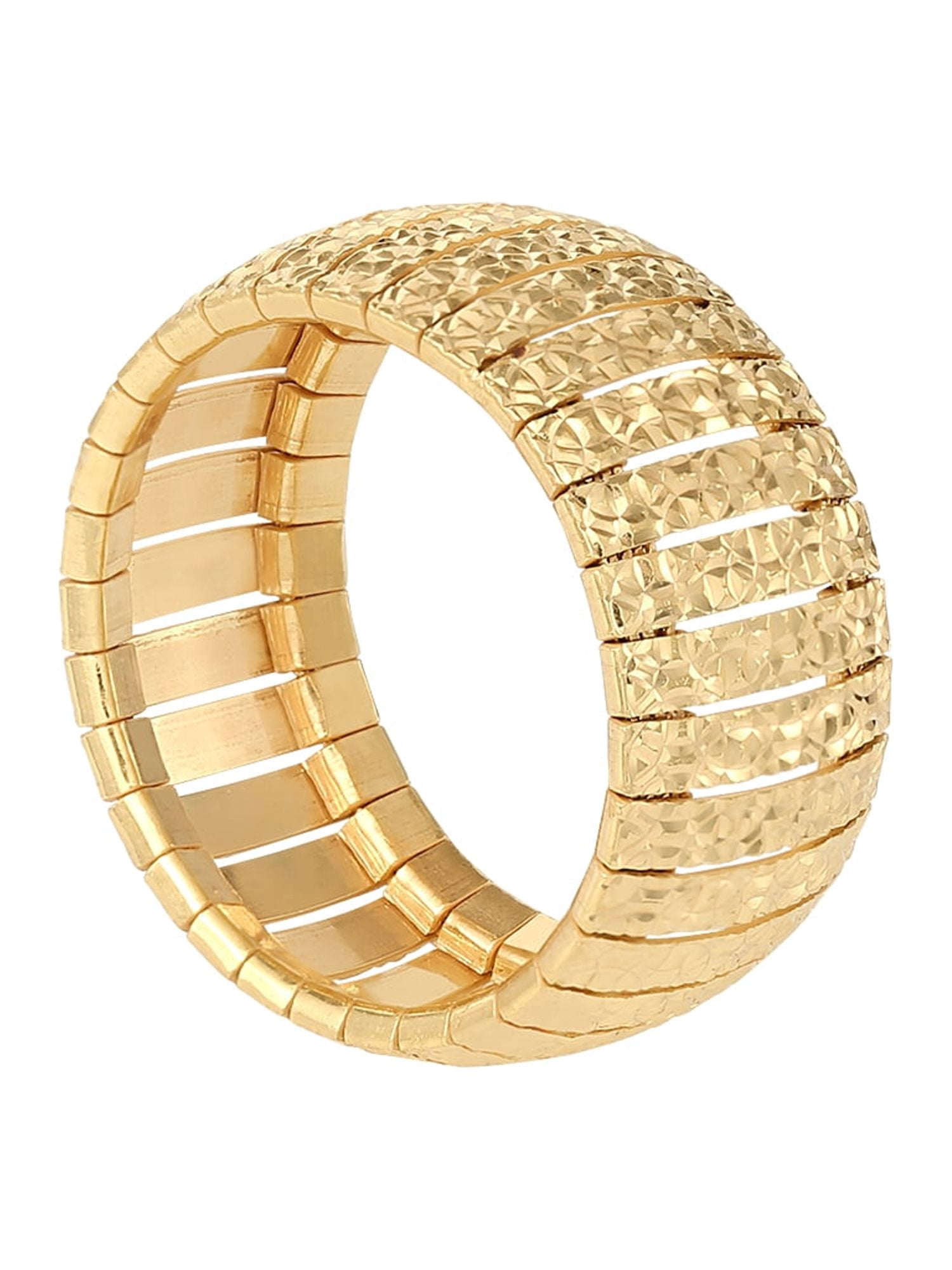 Brilliance Fine Women's Sterling Silver 14kt Gold Plated Diamond Cut Ring, Size 8