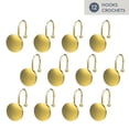 thumbnail image 3 of Better Homes & Gardens Decorative Button Shower Hooks, Rustproof, Brass, Set of 12, 3 of 5