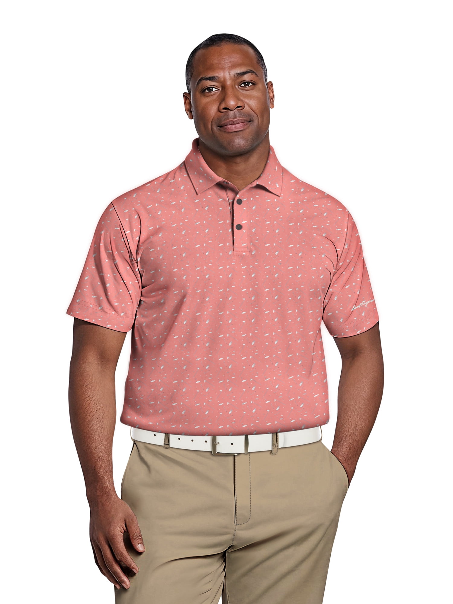 Ben Hogan Men's & Big Men's Performance Golf Themed Short Sleeve Polo Shirt, up to 5XL