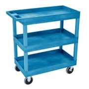 Offex OF-EC111HD-BU Multipurpose High Capacity 3 Tub Shelves Cart - Blue