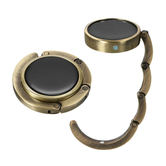 kwmobile Handbag Hooks for Tables - Set of 2 Folding Purse Hook Hangers - Portable Table Bag Holders for Restaurant Bar - Bronze